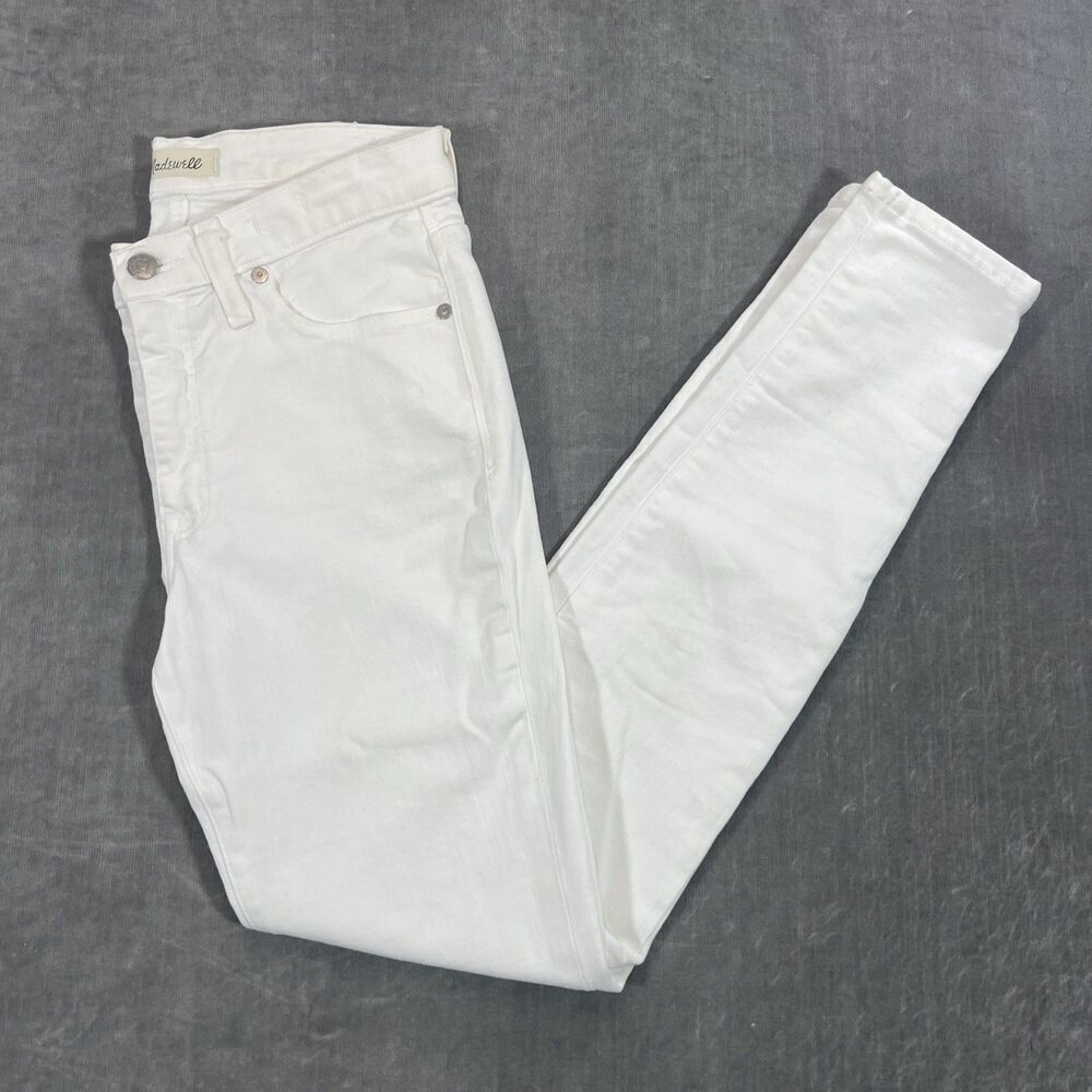 Madewell Womens Size 27 White‎ 9" High Rise Skinny Denim Wash Jeans